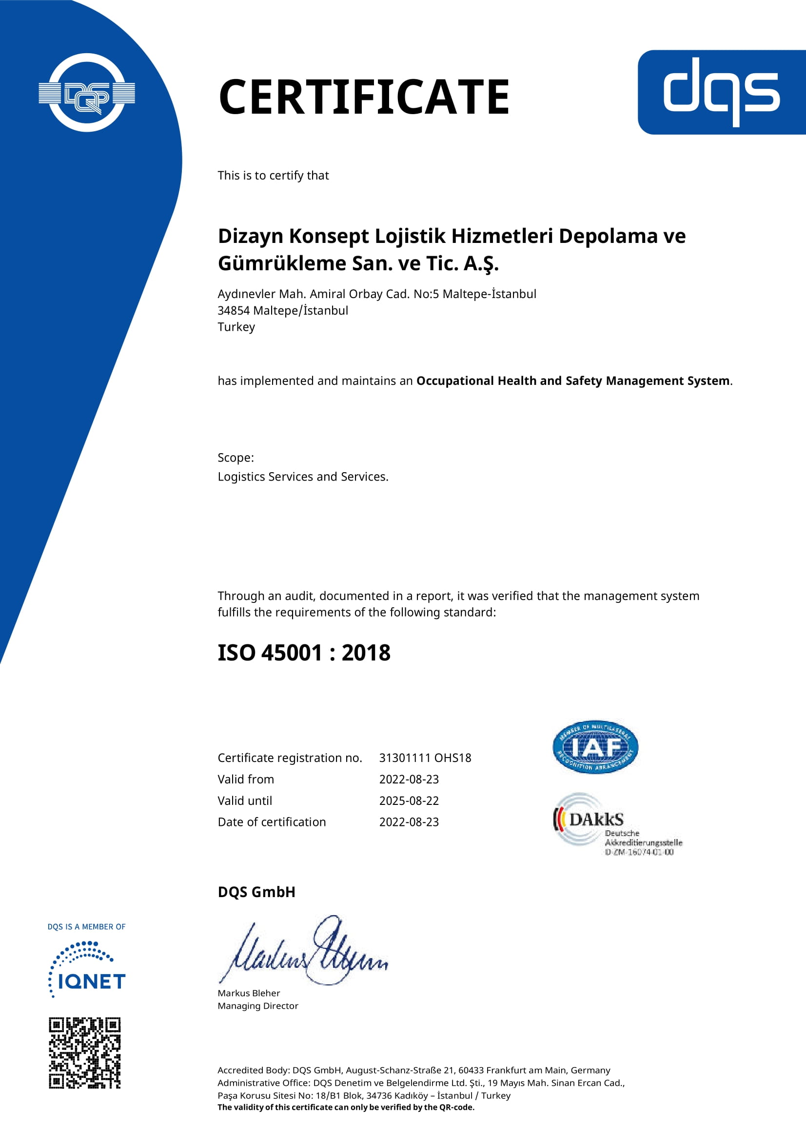ISO 4500:2018 - DİZAYN KONSEPT